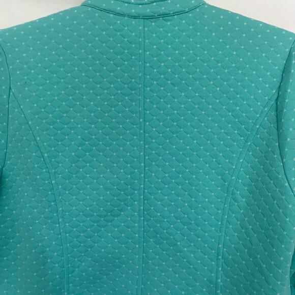 Isaac Mizrahi Live Quilted Womens Jacket Sz Medium Cottage Core Snap Teal Granny - Picture 8 of 12